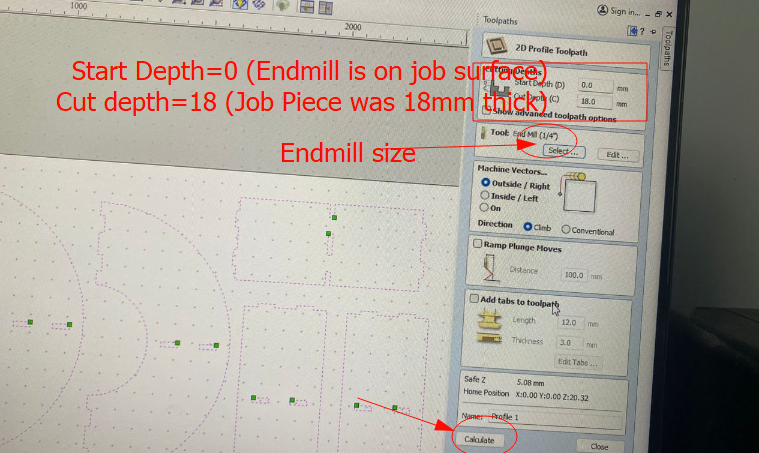 Calculating tool path